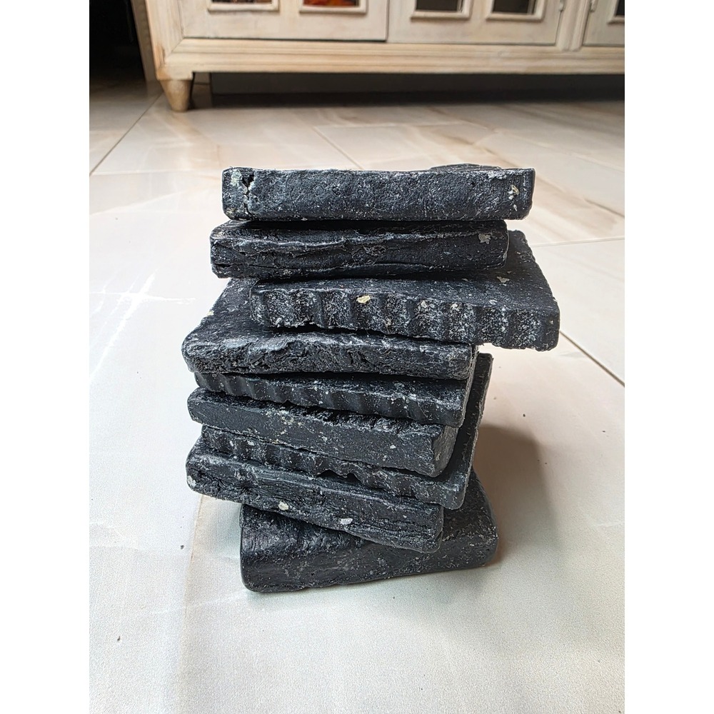8 Piece Set Handmade African Black Soap Bars Natural Skin Care Bulk Bundle E1